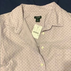 NWT J Crew Factory lavender polka dot button down